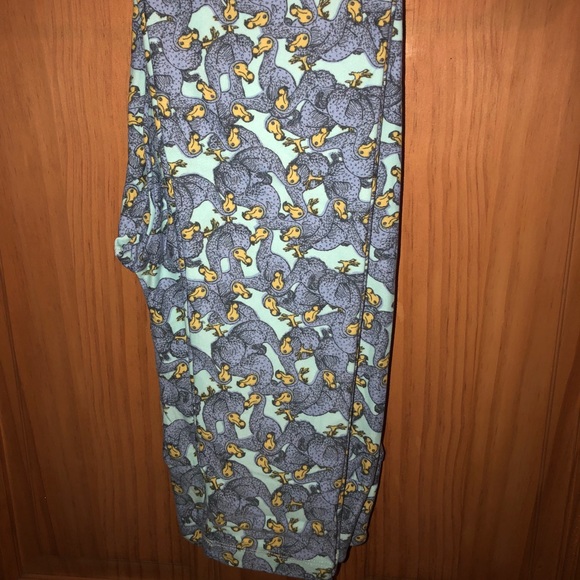 ❌SOLD❌ NWT OS LLR Teal Dodo Bird Print Leggings - Picture 3 of 4